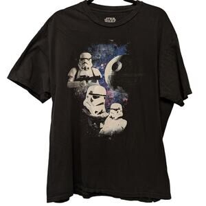 Mad Engine Star Wars Graphic T Shirt 3 Stormtrooper Death Star Moon Black 2XL